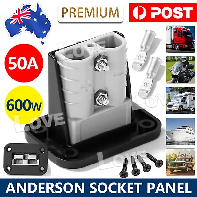 $10.95 • Buy Flush Mount 50 Amp Anderson Plug Mounting Bracket Panel Cover For Caravan AU