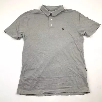 Volcom Polo Shirt Size Small S Gray Short Sleeve Ringer Adult Mens Casual Top • $18.77