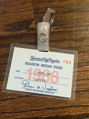 Kansas City Royals 1988 Season Media Pass Credential Team Issued Mlb *no Ticket • $24.95