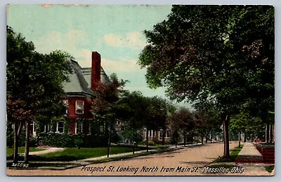 Postcard Massillon OH Prospect Street Looking North From Main Street 1912 • $5.95