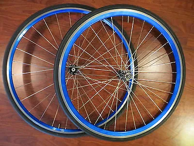 Velocity Deep V Aerohead Frm Fl Pro Hub 8 9 10 Speed Shimano Blue Wheel Set • $399.99