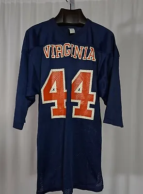 Vintage 80s University Of Virginia Blue Football Mesh Jersey M USA • $44.99