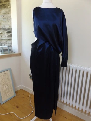 £10.99 • Buy Beautiful Asos Blue Draped One Sleeve Midi Dress....size 10...next Day Postage