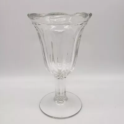 Vintage Footed Parfait Sundae Glass Scalloped Edge Clear Glass • $5.95