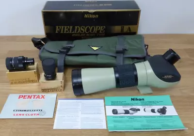 Nikon Fieldscope IIA With X20 & X20-45 Zoom Eyepieces Bag Etc. Mint Condition!! • £299