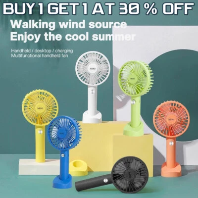 $10.99 • Buy Mini Portable Hand-held Desk Fan Cooling Cooler USB Air Rechargeable 3 Speeds