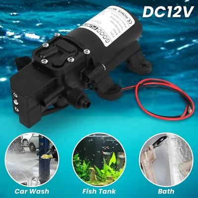 12V Water Pump High Pressure Diaphragm Self Priming 130PSI 6L/Min RV Caravan 72W • $16.88