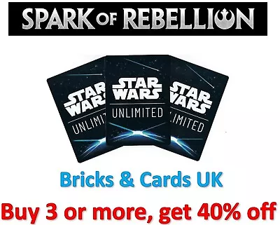 Star Wars Unlimited Spark Of Rebellion - U / C - Hyperspace & Standard Cards • £0.99