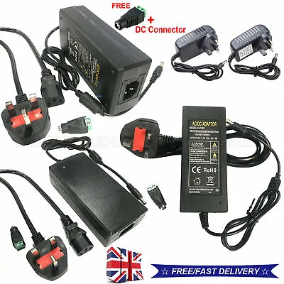 £10.89 • Buy AC To DC 12V 1A-10A Power Supply Adapter Charger For Flexible LED Strip CCTV UK
