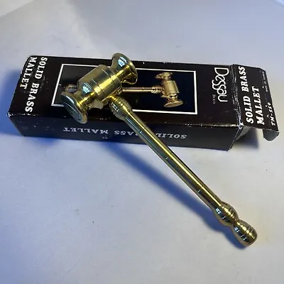 Vintage Dessau Solid Brass Judges Gavel Mallet 6  Paperweight NOS New In Box • $36