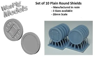 Shields X10 Plain Round 28mm - 32mm Scale Fantasy Oldhammer NEW Dwarf Human Etc. • £2.95