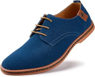 Men Lace Up Suede Leather Pointed Casual Formal Dress Derby Soft Shoes UK SIZE 6 • £12.50