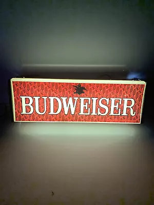 Vintage Budweiser Lighted Sign 1976 ~ WORKING   6 X18.5 X3.5  • $50