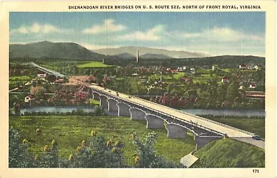 Shenandoah River Bridges On US Route 522 North Of Front Royal Va Postcard • $3.99