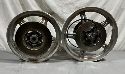 Vintage 1978 OEM Honda Gold Wing Silver Aluminum Motorcycle Wheels +Rotors • $159.95