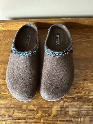 Haflinger Wool Clogs Slippers Size 44 US Men 11 - Brown • $75