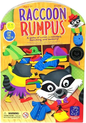 Educational Insights Raccoon Rumpus Game Preschool Game With Dice & Color For 3 • $24.82