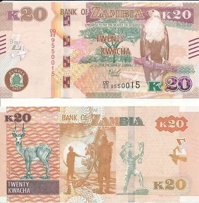 $1 • Buy Zambia _ 20 Kwacha 2022 UNC Lemberg-Zp