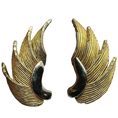 VTG Earrings Gold Clip Bold Luxury Designer Signed HAR • $28.98