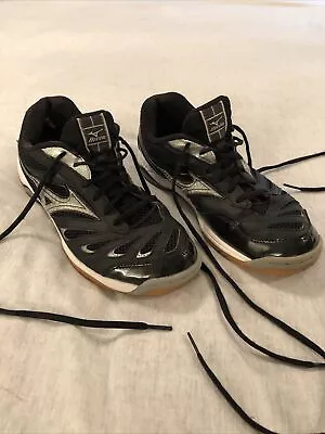 Mizuno Womens Wave Rally 5 V1GB144005 Size 9.5 Black  Volleyball Sneakers Shoes • $19.97