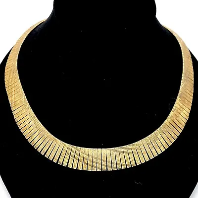 Vintage 925 Sterling Silver Gold Vermeil Collar Necklace Choker UTC Italy • $69.39