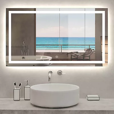 ELEGANT Large Bathroom LED Mirror Touch Sensor Anti-fog 1200x800mm • $239.90