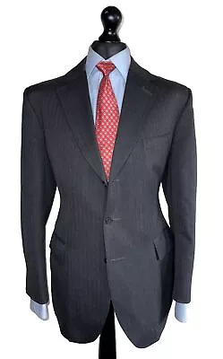 Bespoke G.d.golding Savile Row Luxury Suit Jacket Red Striped Grey 40r • £159.99