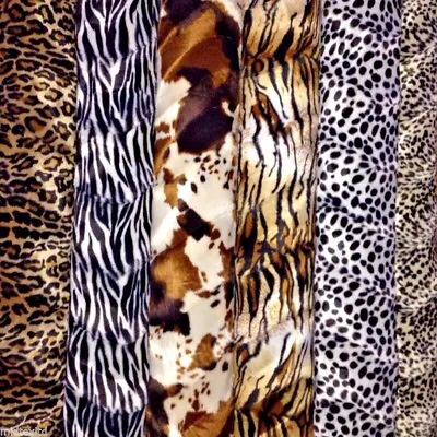 Animal Print Velboa Faux Fur Velour Fabric Craft Material 60  Wide M220 • £12.50