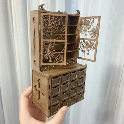 Miniatures 1:12 Scale Dollhouse Unfinished Magic Spider Witch Cabinet Furniture • $26.99