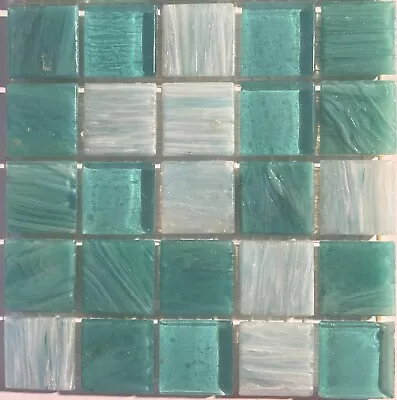 25pcs  Bisazza SMALTO BLEND: Peppermint Glass Mosaic Tiles On Mesh. • $5.44