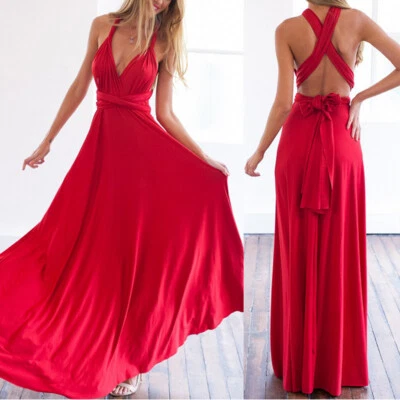 £18.67 • Buy Women Maxi Multiway Wrap Dress Bridesmaid Cocktail Evening Party Swing Bandage