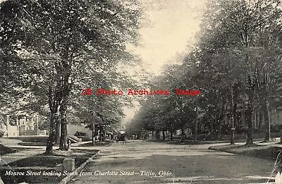 OH Tiffin Ohio Monroe Street Looking South From Charlotte Street 1909 PM • $5.99