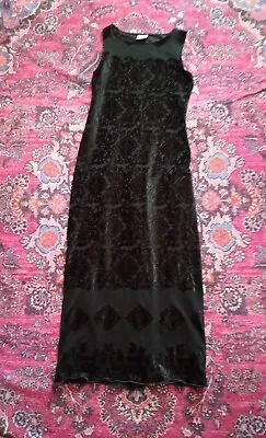 Vintage 90s Velvet Maxi Dress Whimsy Goth/Phoebe Buffay Vibes • $40