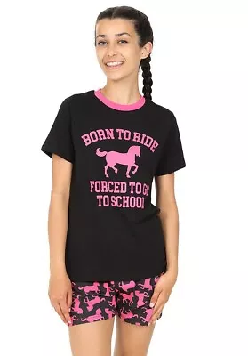 Girls 'Born To Ride' Short Pyjamas 9 To 16 Years • £11.99