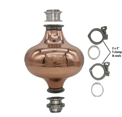 StillMate 35L Copper Pot Still Kit V3510 With Copper Dome & Onion Whisky Making • $195.07