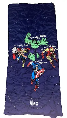 Pottery Barn Kids Marvel Heroes Sleeping Bag Monogrammed With Name ALEX • $25