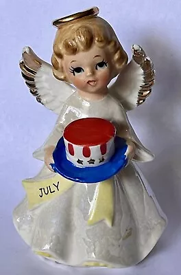 Vintage 1957 Norcrest Angel Of The Month Figurine July 4th USA Hat Girl Japan • $5