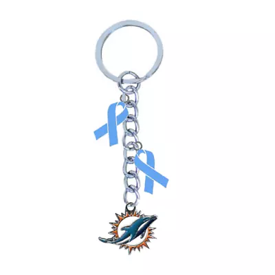 Keychain Prostate Cancer Awareness Light Blue Ribbon Lanyard PICK YOUR TEAM • $15.99