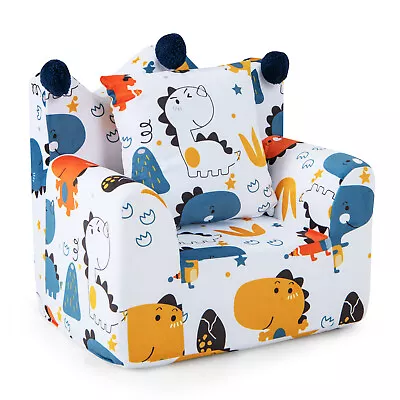 Kids Sofa Chair Foam Filled Armchair Dinosaur Toddler Couch W/ Cover & Pillow • $85.95