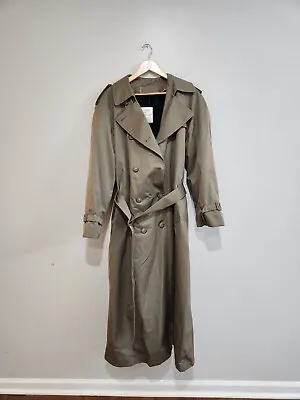 Vintage London For Women's Trench Coat Size 18 Tall In Military Green. • $75