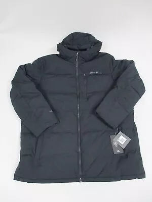 Eddie Bauer Men's Jacket Size 2XL Black Parka Outdoors Allied Feather Down EB550 • $78.88