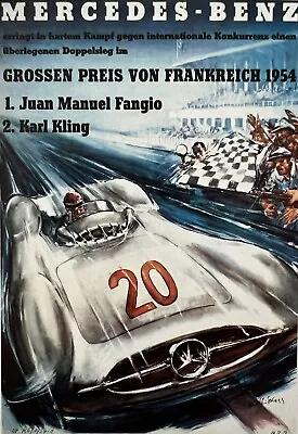 VINTAGE Mercedes - Benz Racing / 1954 Advertisement 17x24 Poster / Print • $18.29
