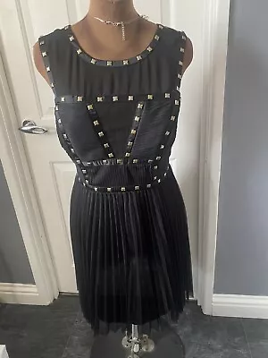 Warehouse Stunning Studded Black  Party Dress - Size 16  Spotlight By Warehouse • £14.99