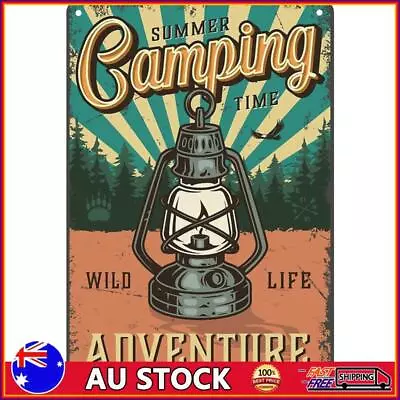 Home Rust Free UV Protected Metal Camping Lamp Sign Vintage Bar Wall Art Poster • $9.39