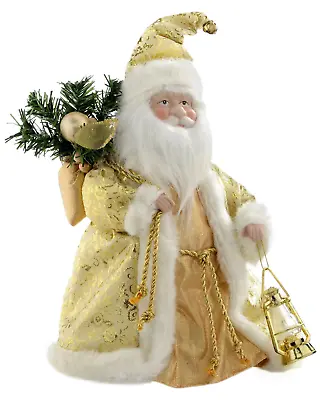 Father Christmas Tree Top Topper Decoration 30cm Cream/Gold Xmas Tree Ornaments • £17.99