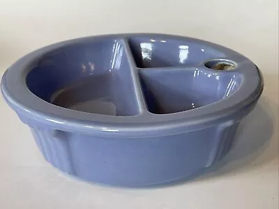 Vintage Hankscraft Blue Ceramic #962 Baby Food Warmer Divided Dish No Plug • $14.75