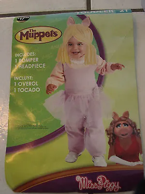 NWT Miss Piggy Sesame Street Costume Halloween Size 2T Toddler Wig&jumpsuit • $12.59