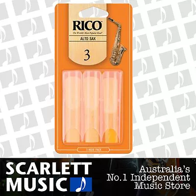 $14.95 • Buy Rico Alto Sax Eb Saxophone 3 Pack Reeds Size 3 ( Three ) RJA0330 3PK