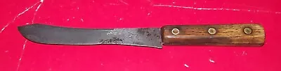 Vintage Butcher Knife W/Wood Handles 6 3/4  Blade • $7.50