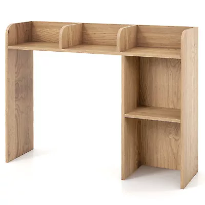 Desk Bookshelf Desktop Storage Organizer Display Shelf Rack Dorm Office Natural • $52.95